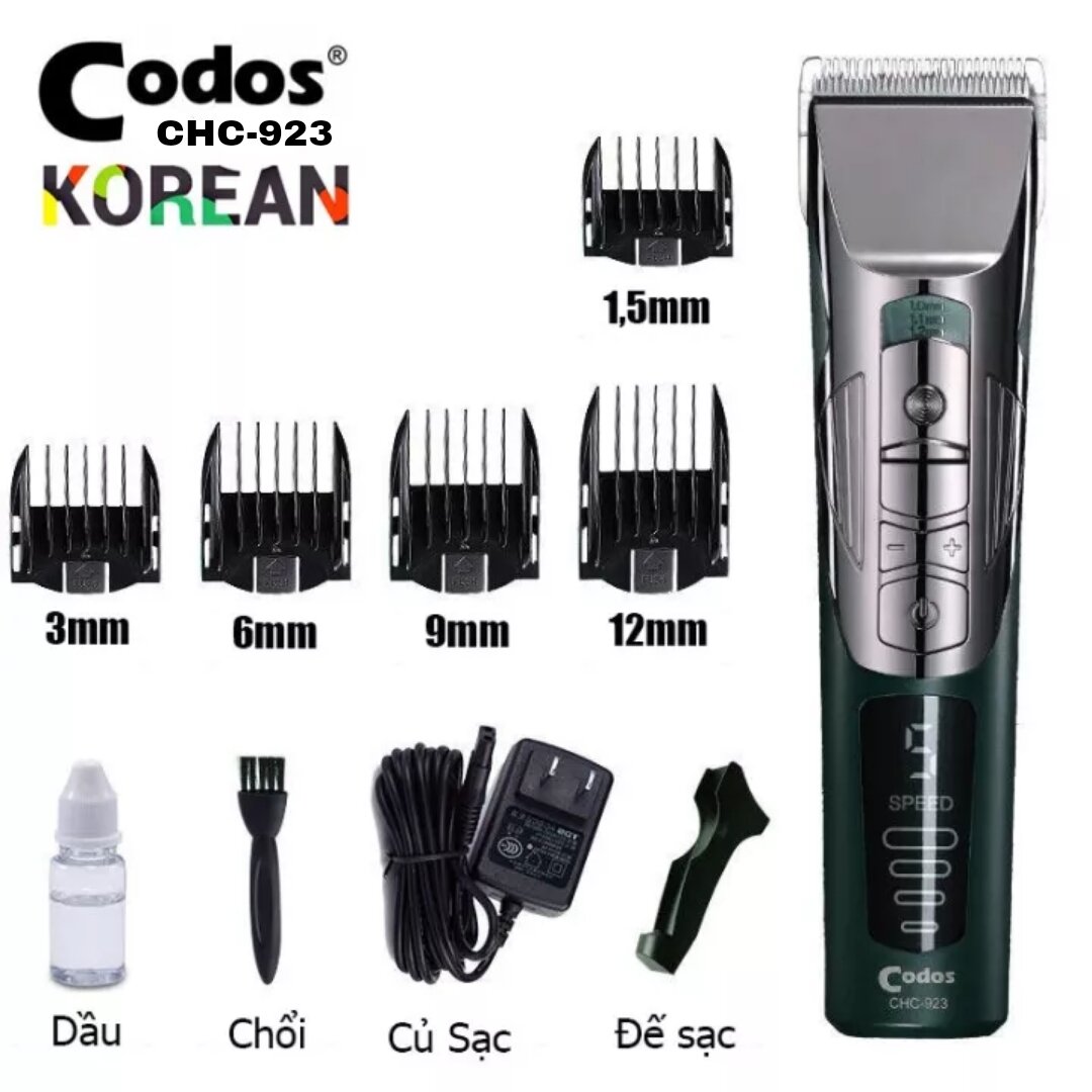 🇻🇳 Tông đơ cắt tóc chuyên nghiệp codos CHC-923 pin lithium 2200mah lưỡi thép titan sắc bén