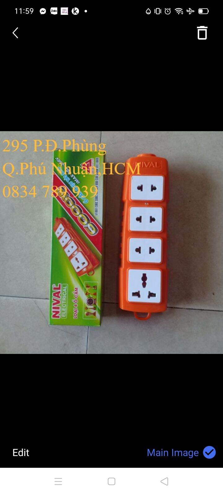 Ổ cắm chịu tải 6000w lõi sứ hiệu nival loại 3 ổ, 4 ổ
