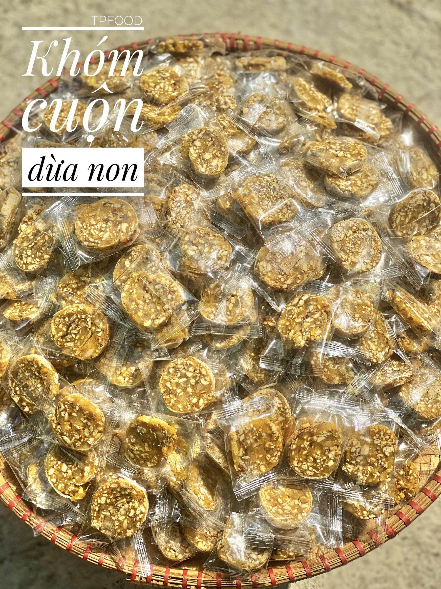 Kẹo khóm cuộn dừa non ít đường 500g