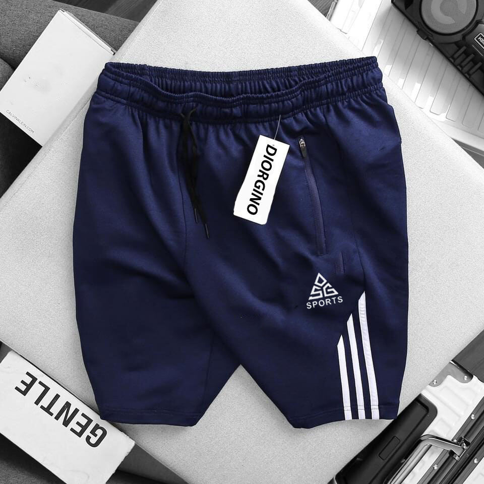 Quần short nam thể thao tập gym 2 túi kéo khoá vải thun lạnh dày đẹp