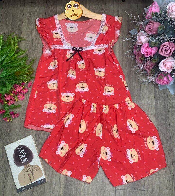 Đồ bộ đùi lụa hàn mặc nhà siu cưng