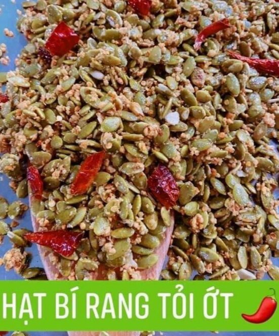 500g nhân hạt bí rang tỏi ớt-bao ngon
