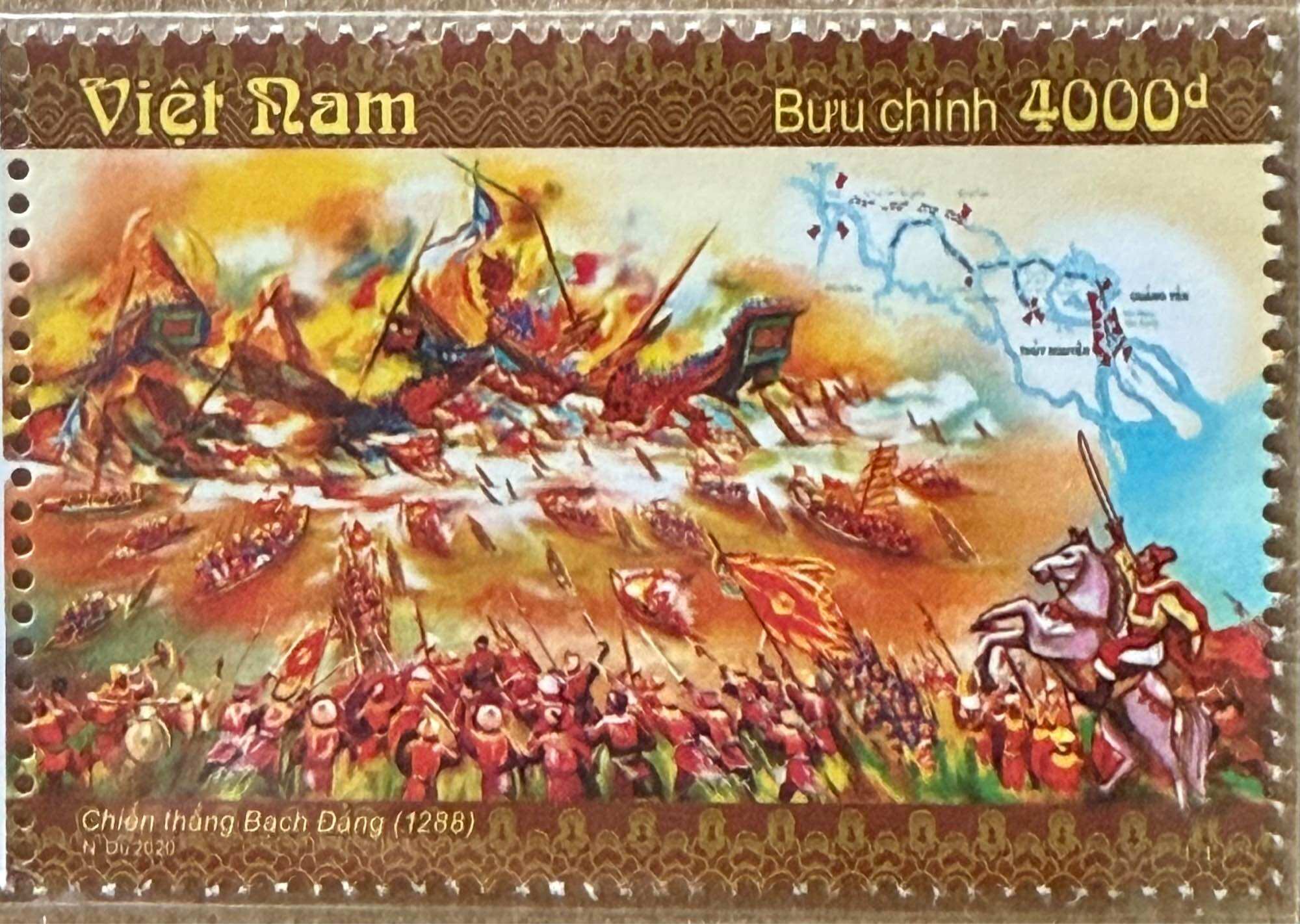 Tem Việt Nam 2020: Chiến thắng Bạch Đằng (tem sống MNH)