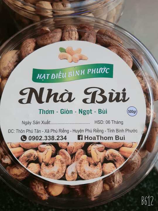 1 hộp (500gr)  hạt Điều Rang Muối Bình Phước loại A