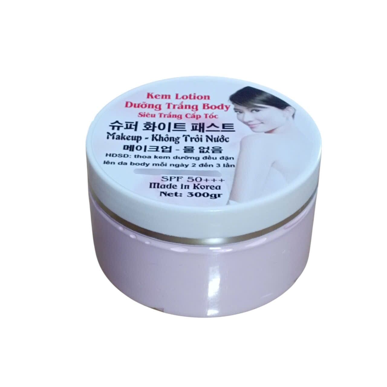  KEM DƯỠNG BODY TRẮNG NHANH MAKE UP KHÔNG TRÔI NƯỚC HÀN QUỐC HỦ 300g 