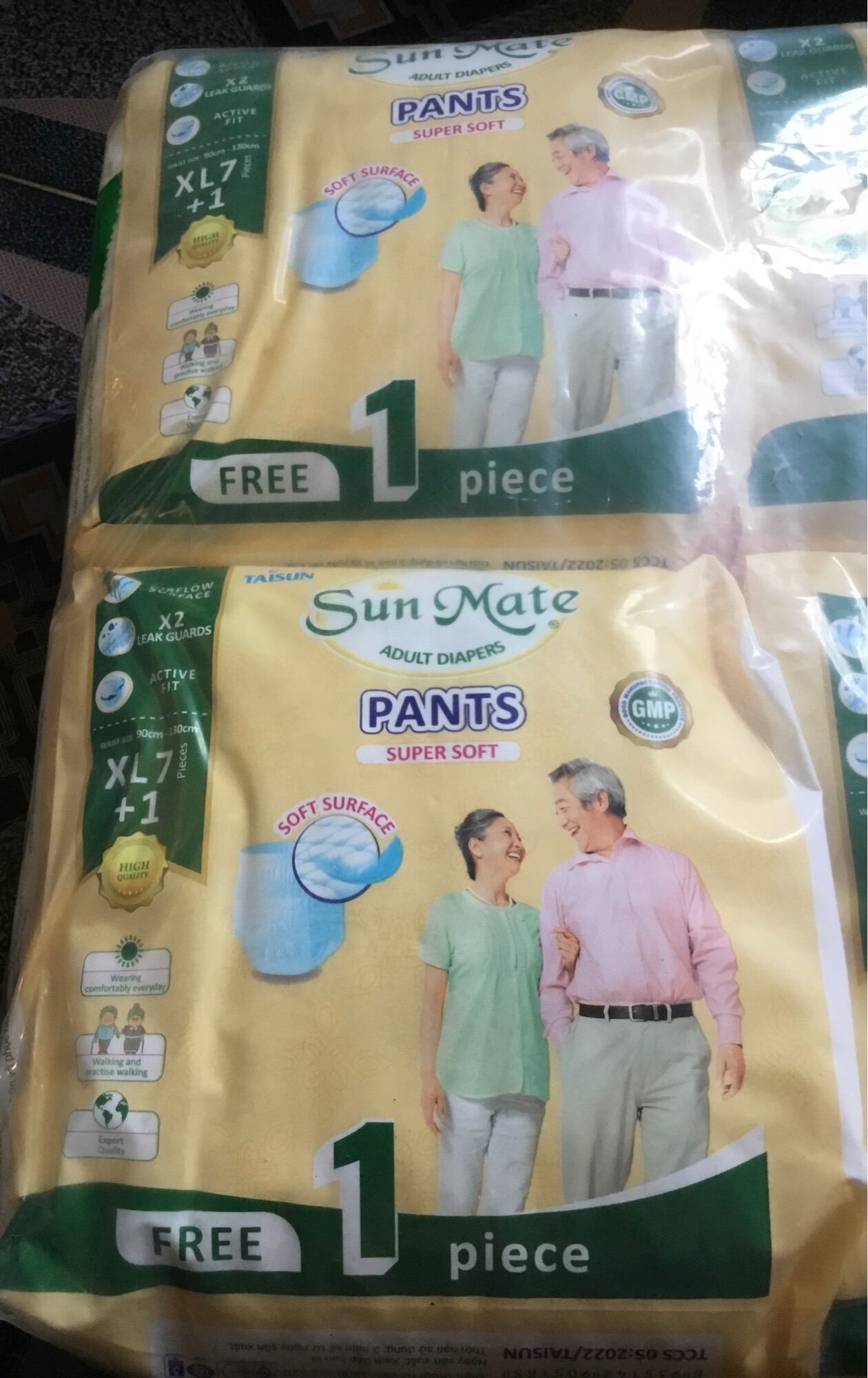 Tặng thêm 1 miếng- combo 2 gói tã quần sunmate xl7 siêu mềm mại - date luôn mới-