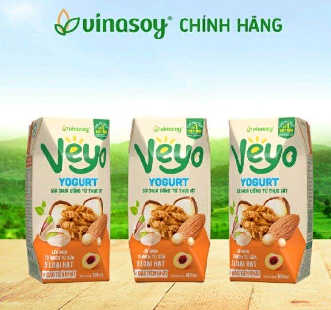 Thùng 15 hộp Sữa chua uống Thực Vật Vị Đào Tiên Nhật- hộp 180ml, đóng hộp lẻ đảm bảo hàng đẹp