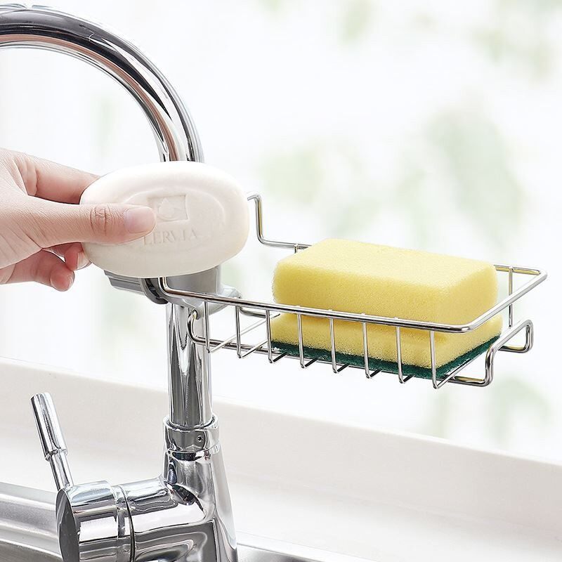 giá/kệ inox cài vòi rửa bát