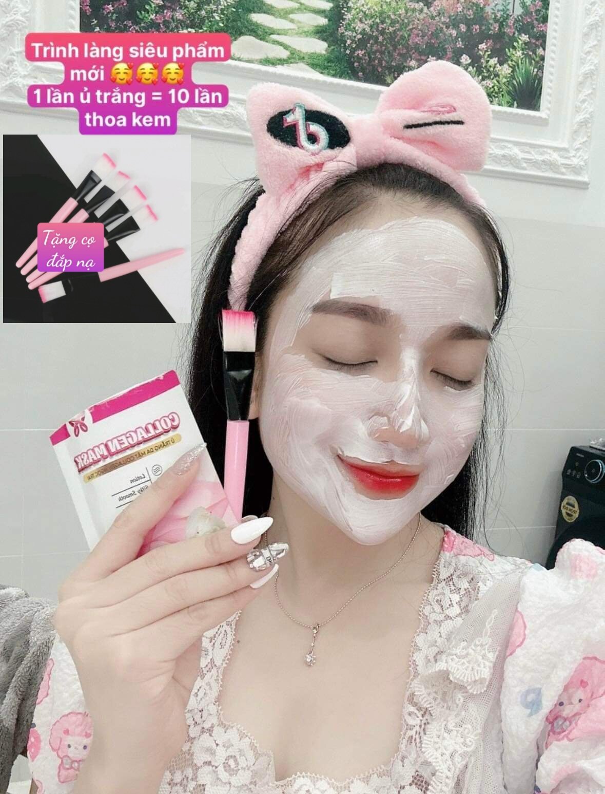 Mặt nạ ủ trắng da mặt collagen ngọc trai