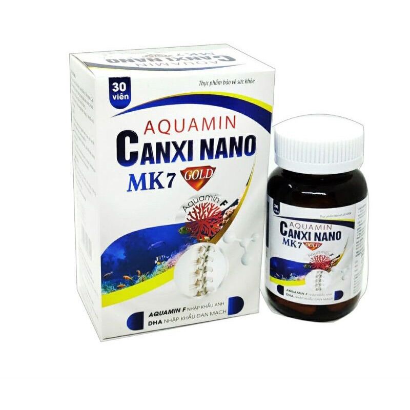 Viên uống bổ sung canxi - AQUAMIN CANXI NANO MK7 GOLD - Canxi từ tảo biển đỏ dùng an toàn cho trẻ từ 1 tuổi