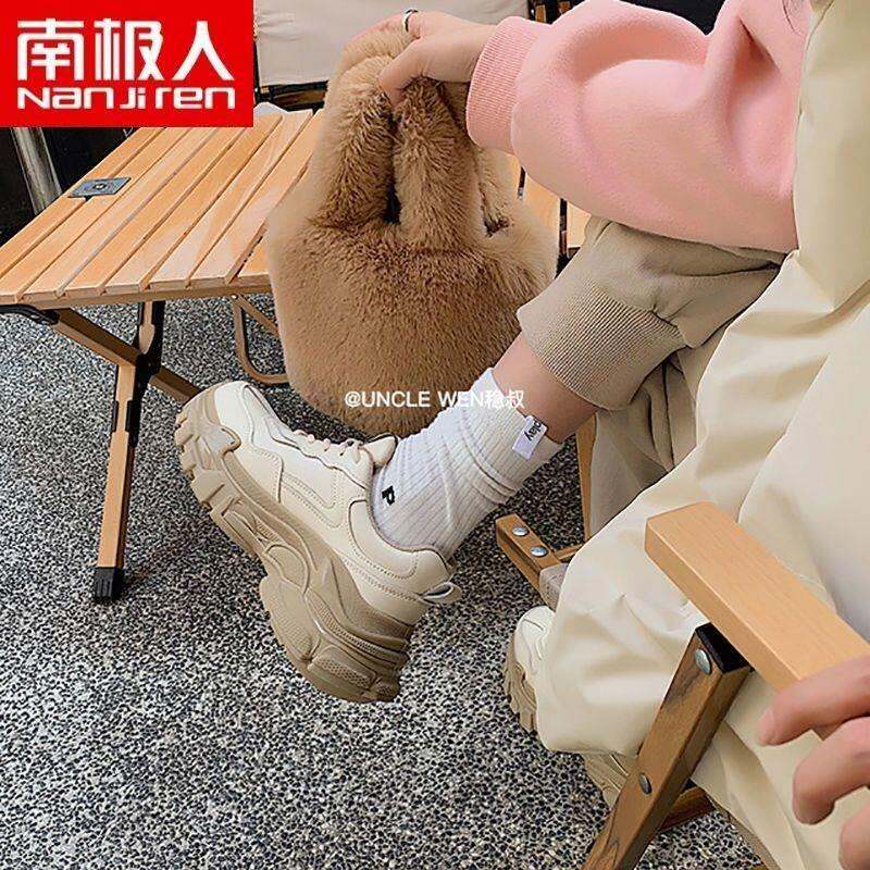 Giày Chunky Sneaker Nanjnie Phụ Nữ Nam Cực Foi Giày Thể Thao Hồng Kông Thường Ngày Đế Dày Phối Cho Nữ Mẫu Mới 2022 Insr Sành Điệu