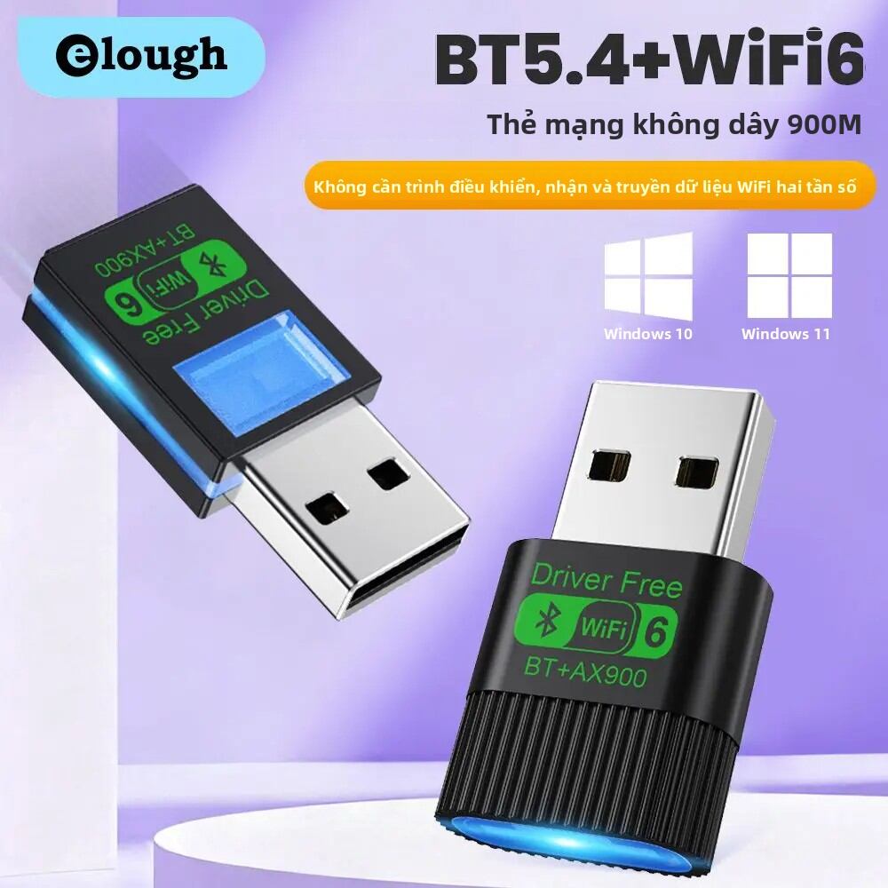 AX900 Dual Band USB WiFi 6 Bluetooth 5.4 Adapter 2in1 2.4G&5GHz Bộ Thu Mạng Không Dây Trình Điều Khiển Miễn Phí Cho Win 10/11 Giá 197,600 Đồng*Miễn phí vận chuyển
