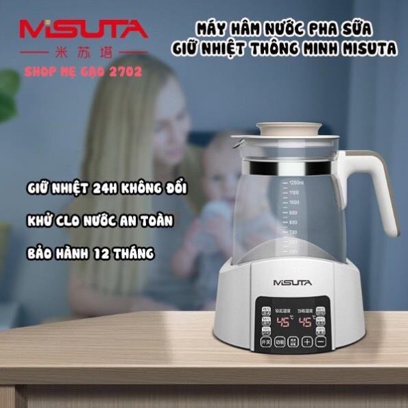 Máy đun nước pha sữa giữ nhiệt misuta 1,2l , máy hâm nước pha sữa duy trì nhiệt độ , tặng kèm quà tặng