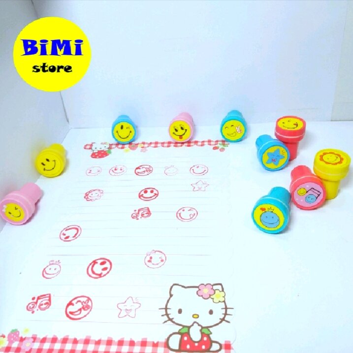Bộ đóng dấu mặt cười set 10 cái - BiMistore
