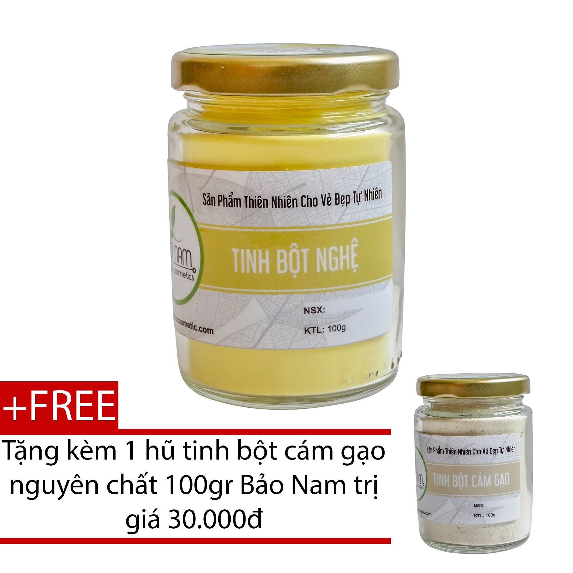 [Hcm]Tinh Bột Nghệ Nghệ Nguyên Chất Dùng Để Uống Hoặc Đắp Mặt 100Gr Bảo Nam Tặng 1 Hũ Tinh Bột Cám Gạo Nguyên Chất Bảo Nam 100Gr