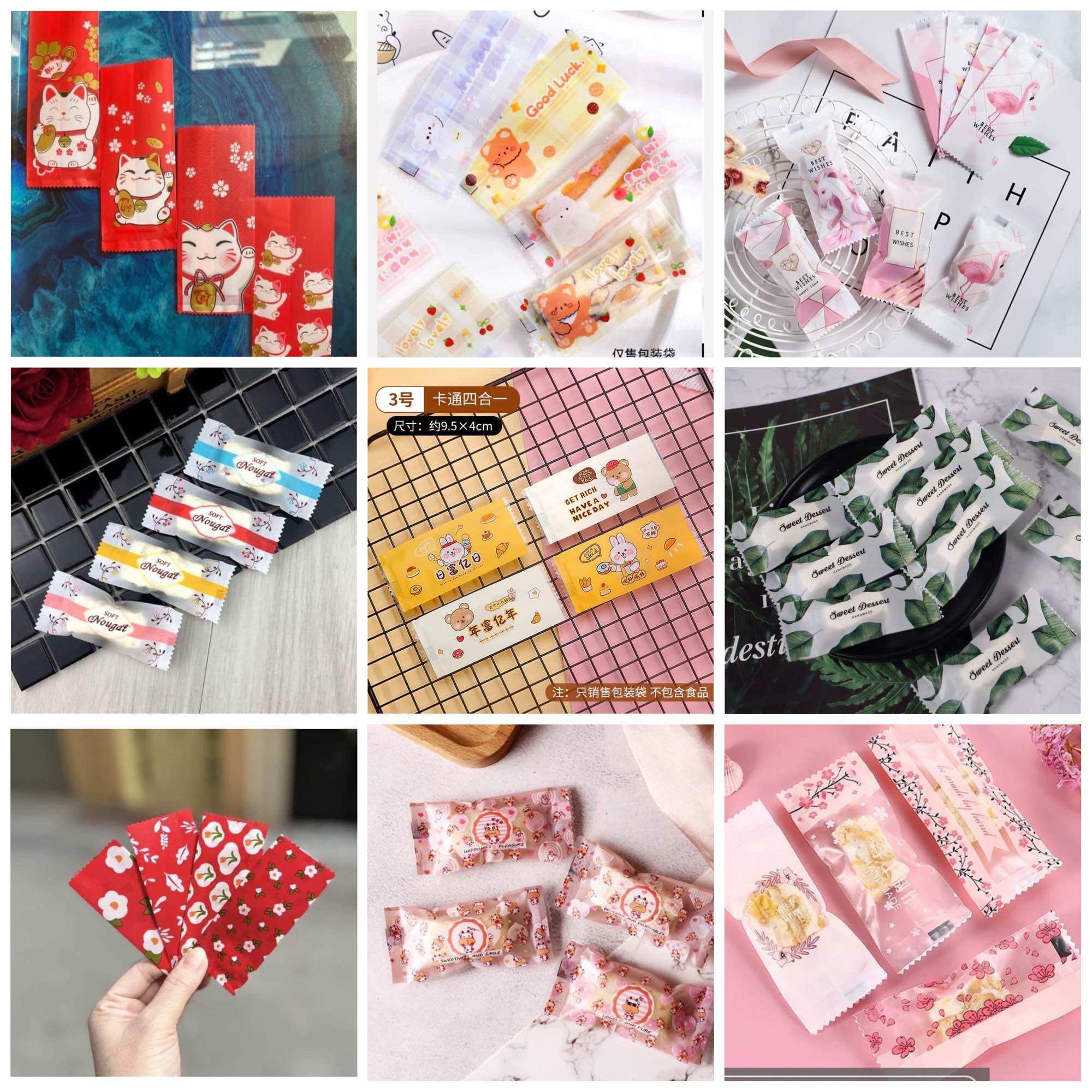 Túi đựng kẹo nougat 9.5x4cm 200 chiếc