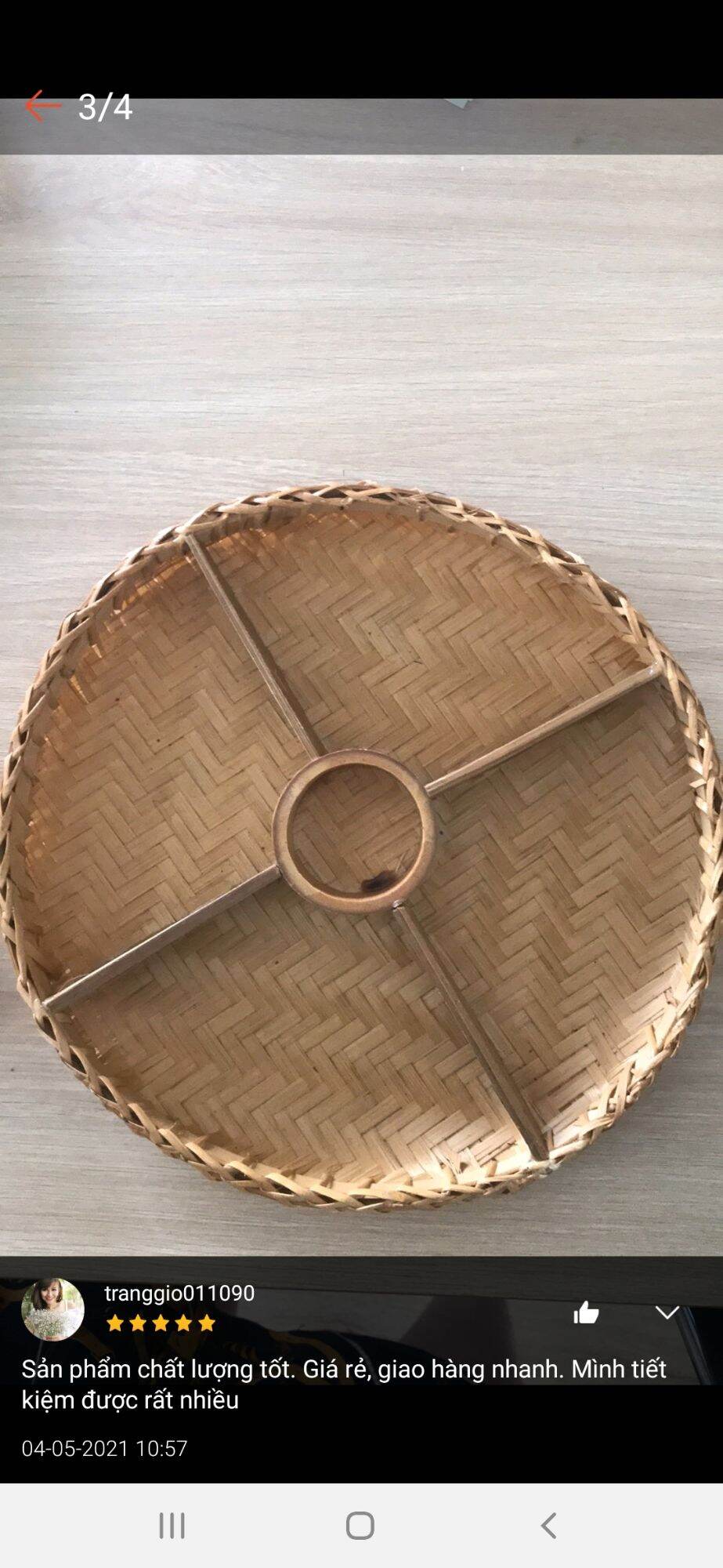 Mẹt tre chia ngăn đựng mứt, hoa quả, đồ ăn