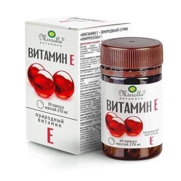 Viên Vitamin E đỏ Nga 270mg hộp 30v