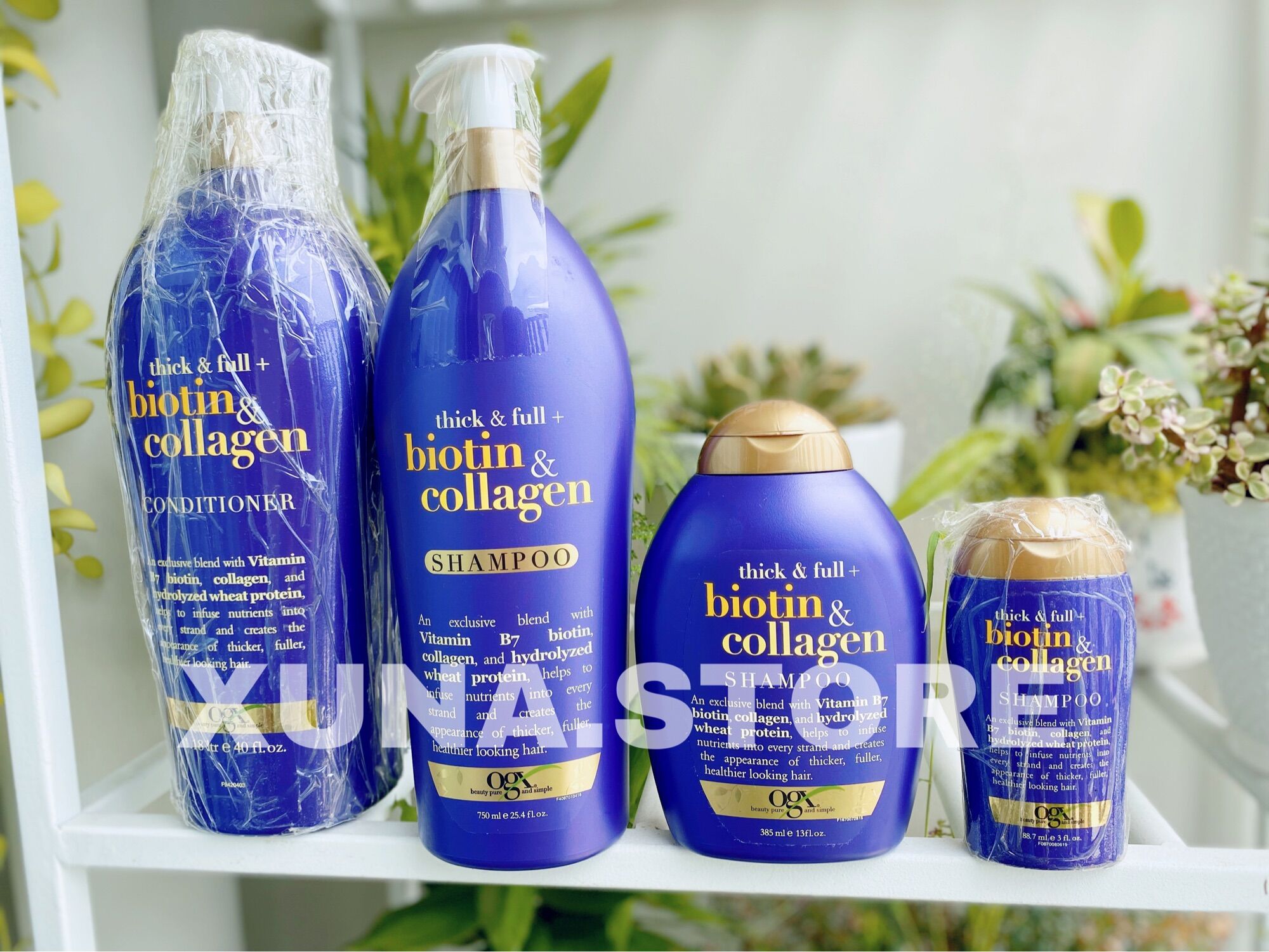 Dầu Gội & Xả Biotin Ogx 385ml