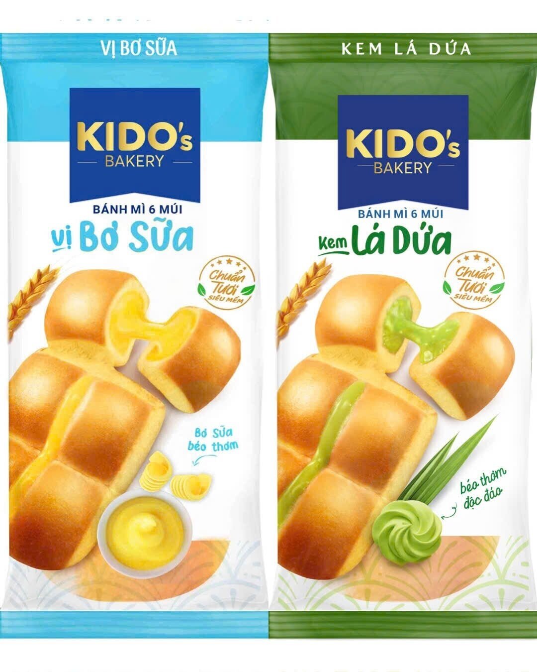 [combo 5goi] bánh mì kido bơ sữa lá dứa