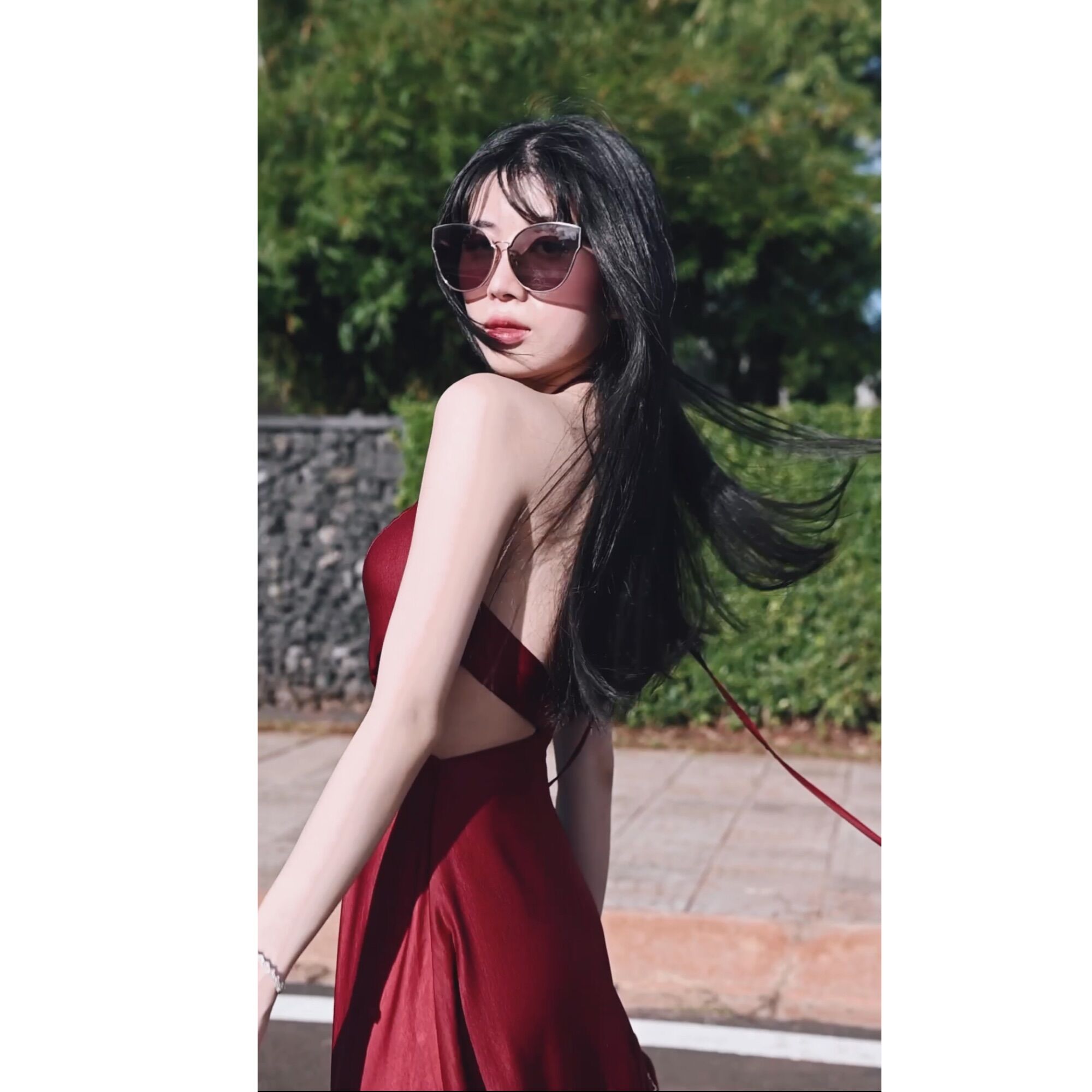 ( Ảnh thật - Mẫu độc quyền CEE RI ) Váy lụa tiên sa đỏ thẫm