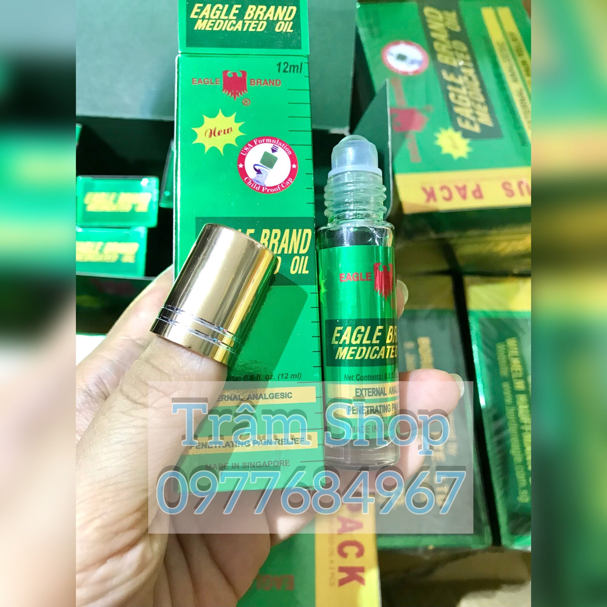 Dầu gió Mỹ dạng lăn 12ml (xanh, vàng, trắng)