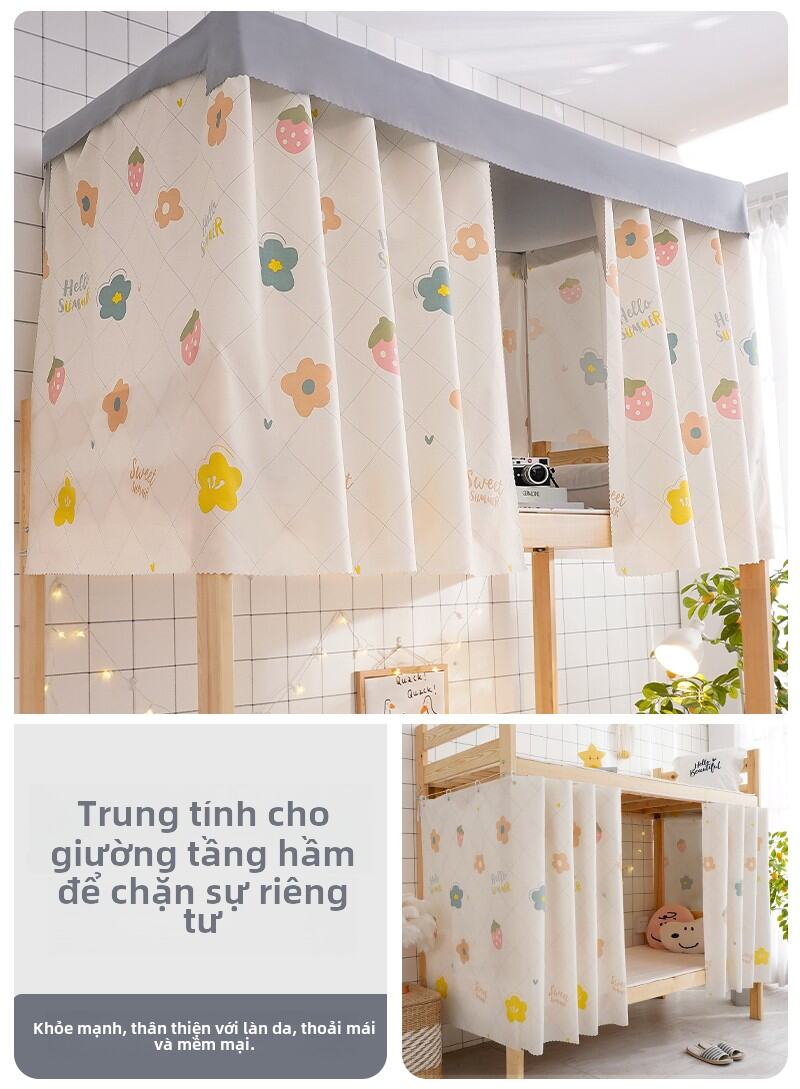 Rèm Cửa Giường Sinh Viên Màu Trơn Kín Sáng Tạo Cho Ký Túc Xá Nữ, Rèm Cửa Giường Đơn, Ngăn Cách, Không Có Khung, Chống Ánh Sáng