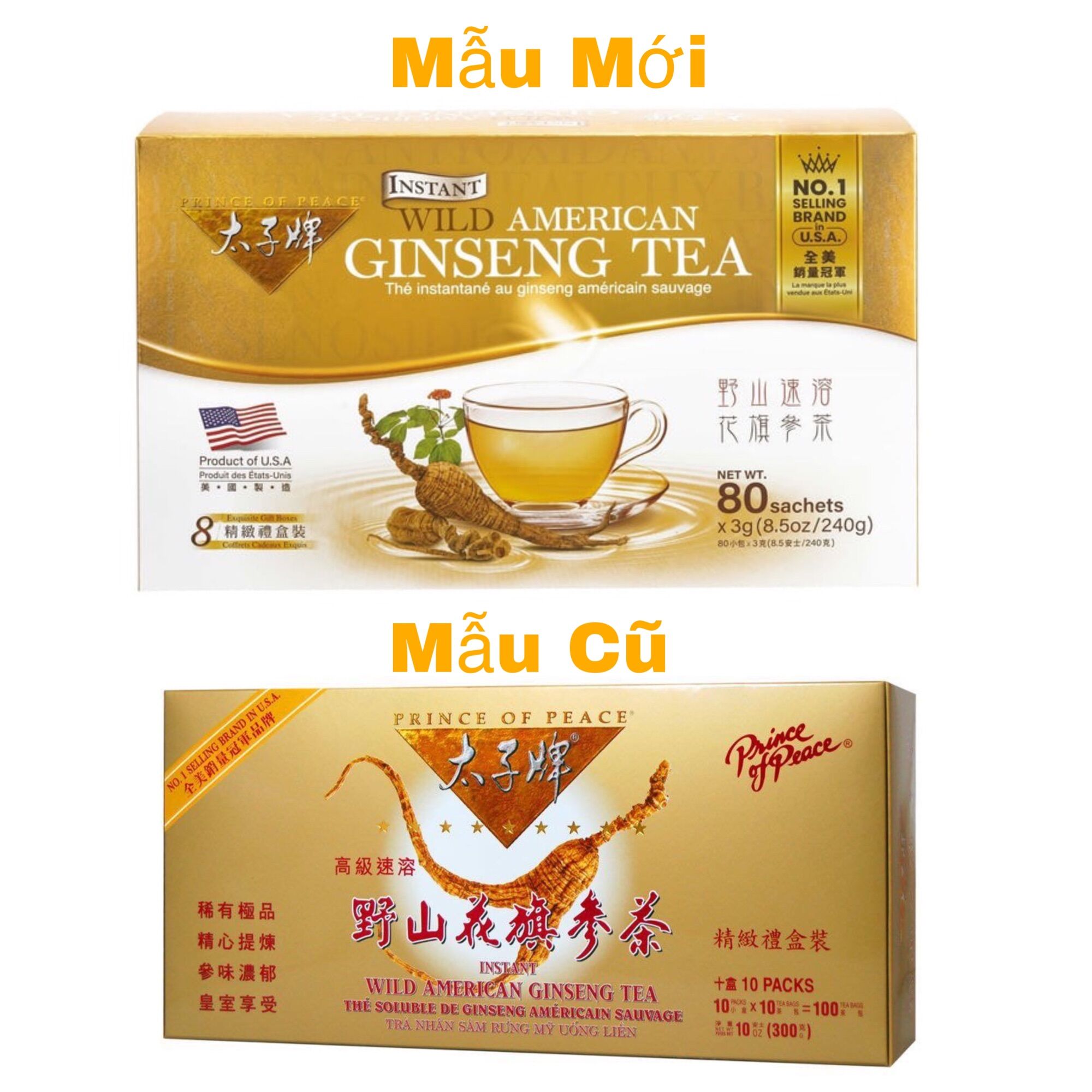 Trà sâm rừng hoa kỳ hoà tan hộp 80 gói