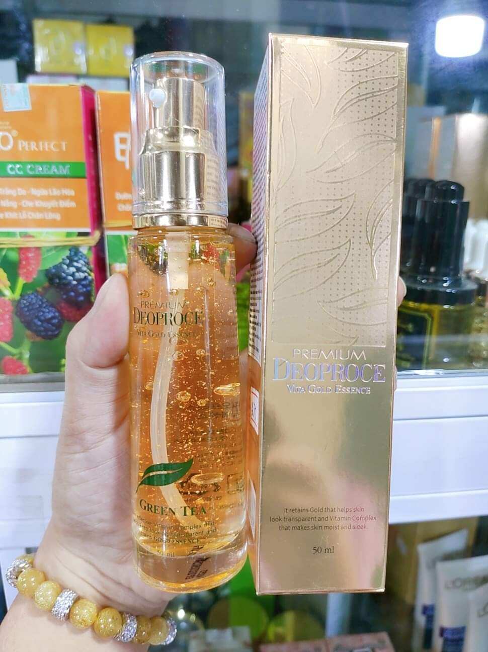 Serum collagen 24k tinh chất trà xanh deoproce hàn quốc - chống lão hóa, ngăn ngừa mụn