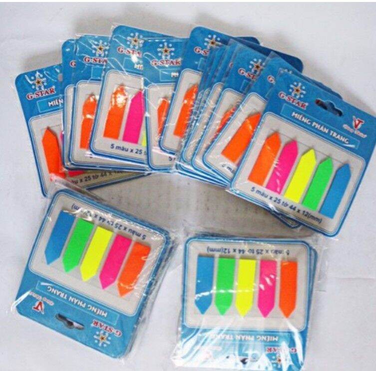 Giấy note phân trang 5 màu nhựa