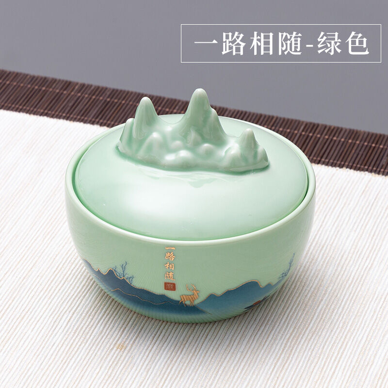 Đĩa mực giữ ẩm gốm sứ nghiên bàn có nắp nồi lẩu không khô mực thư pháp chuyên dùng không khô bút bút mực hồ mực bút lông mực bướm giá bút núi bút đa chức năng đặt bút rửa bút hộp mực mực mực mực mực hải văn phòng tứ bảo