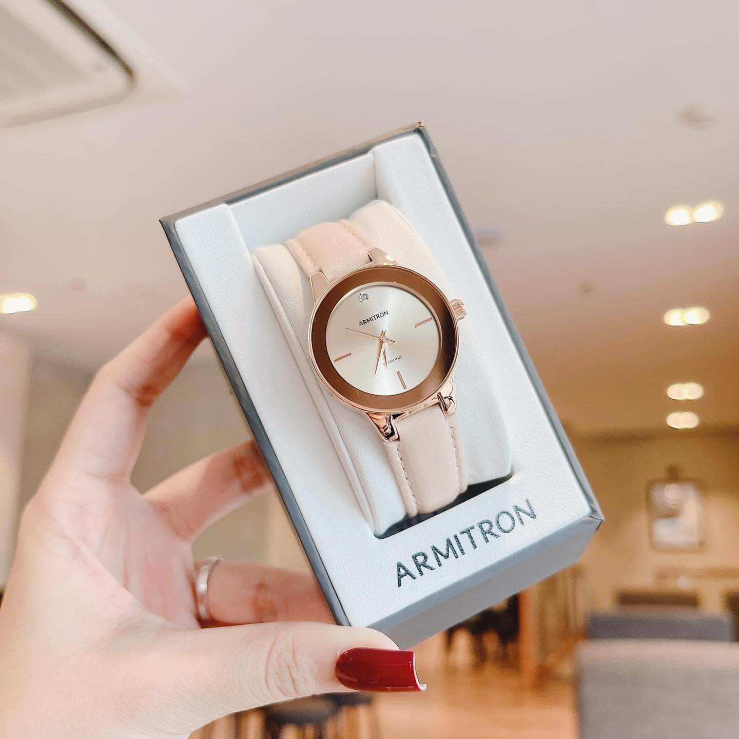 Đồng hồ nữ Armitron dây da, size 30mm