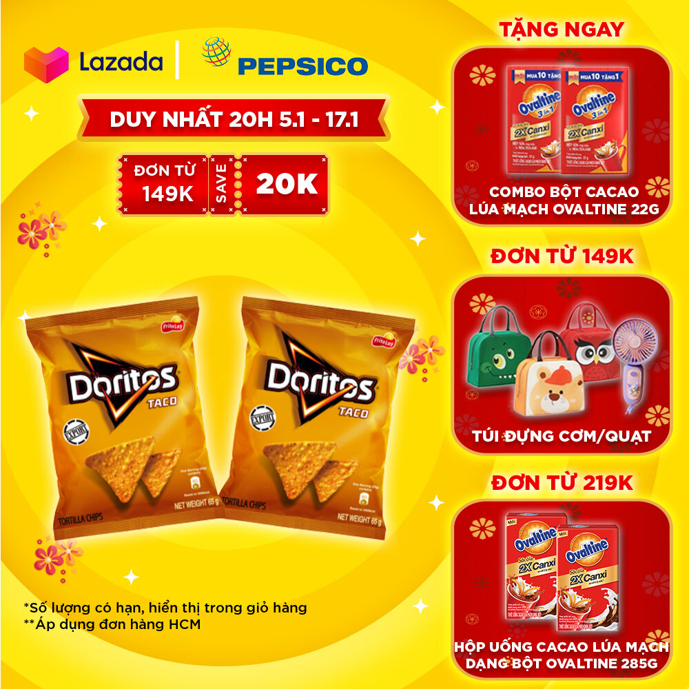 Combo 2 gói Snack Ngô Giòn Doritos Vị Taco (2 x 65g/gói)