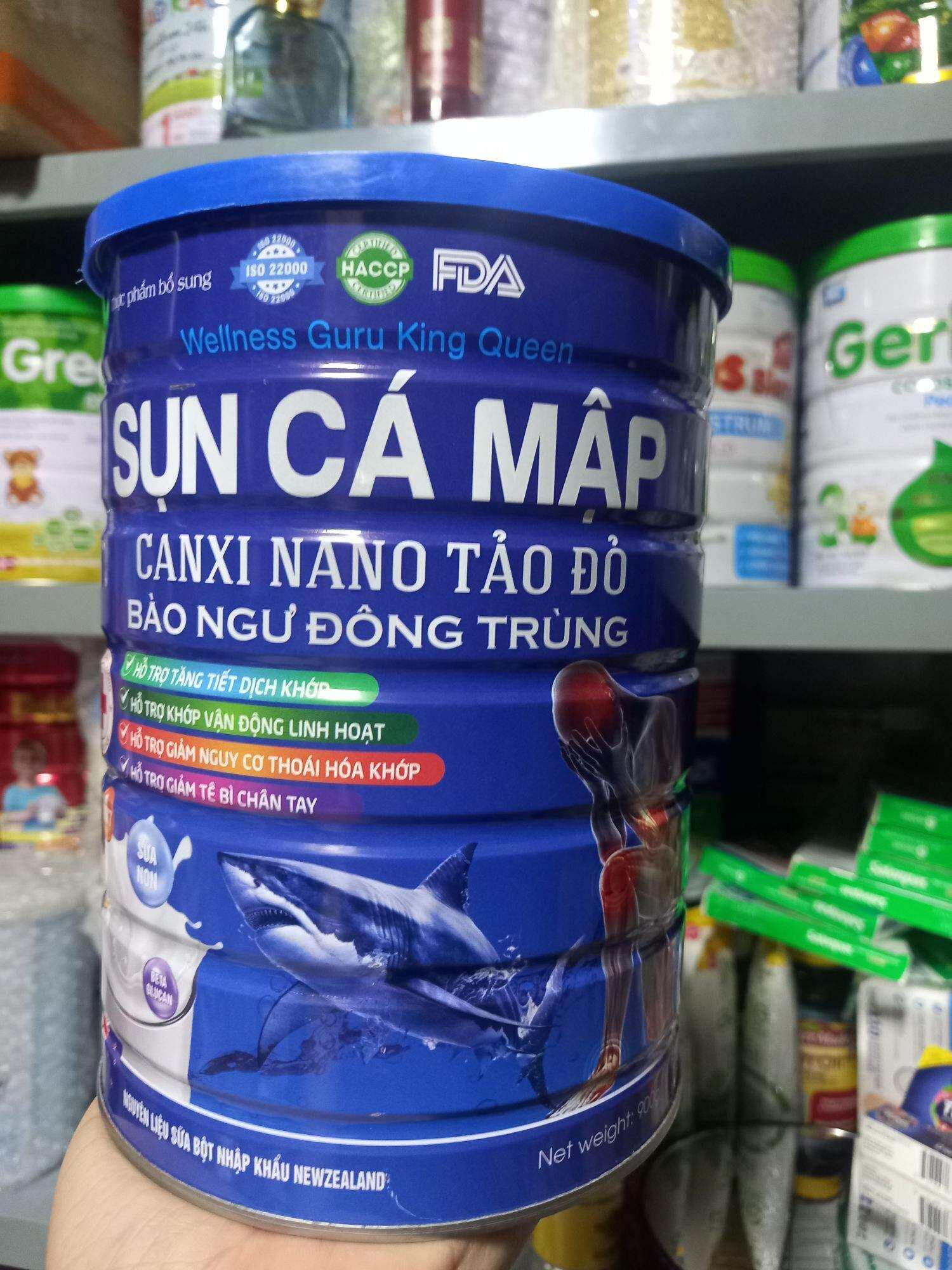 Sữa Sụn cá mập Canxi Nano Tảo Đỏ 900g, date 2027