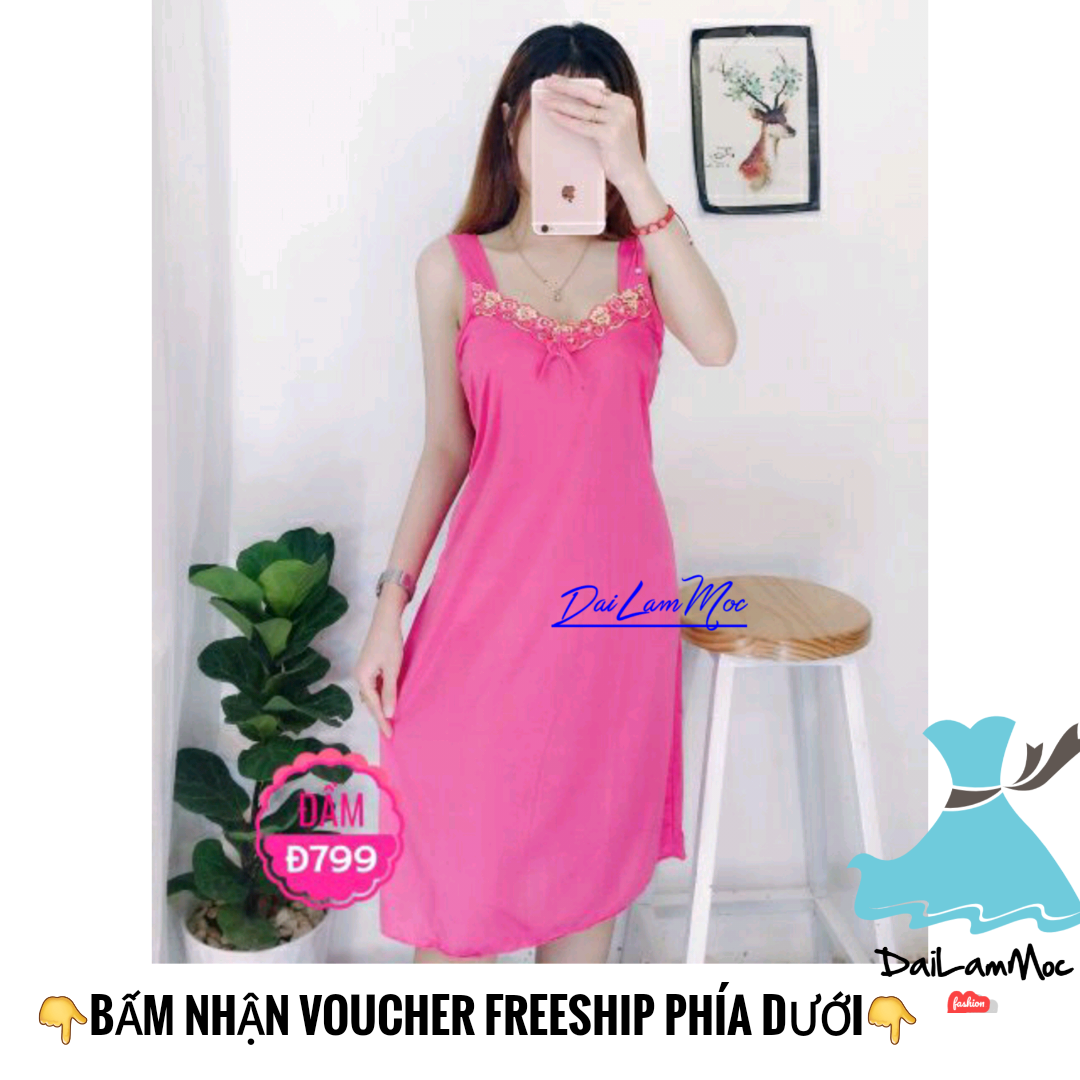 Đầm Thun Nữ Phối Ren Mặc Nhà Giá Rẻ - M37