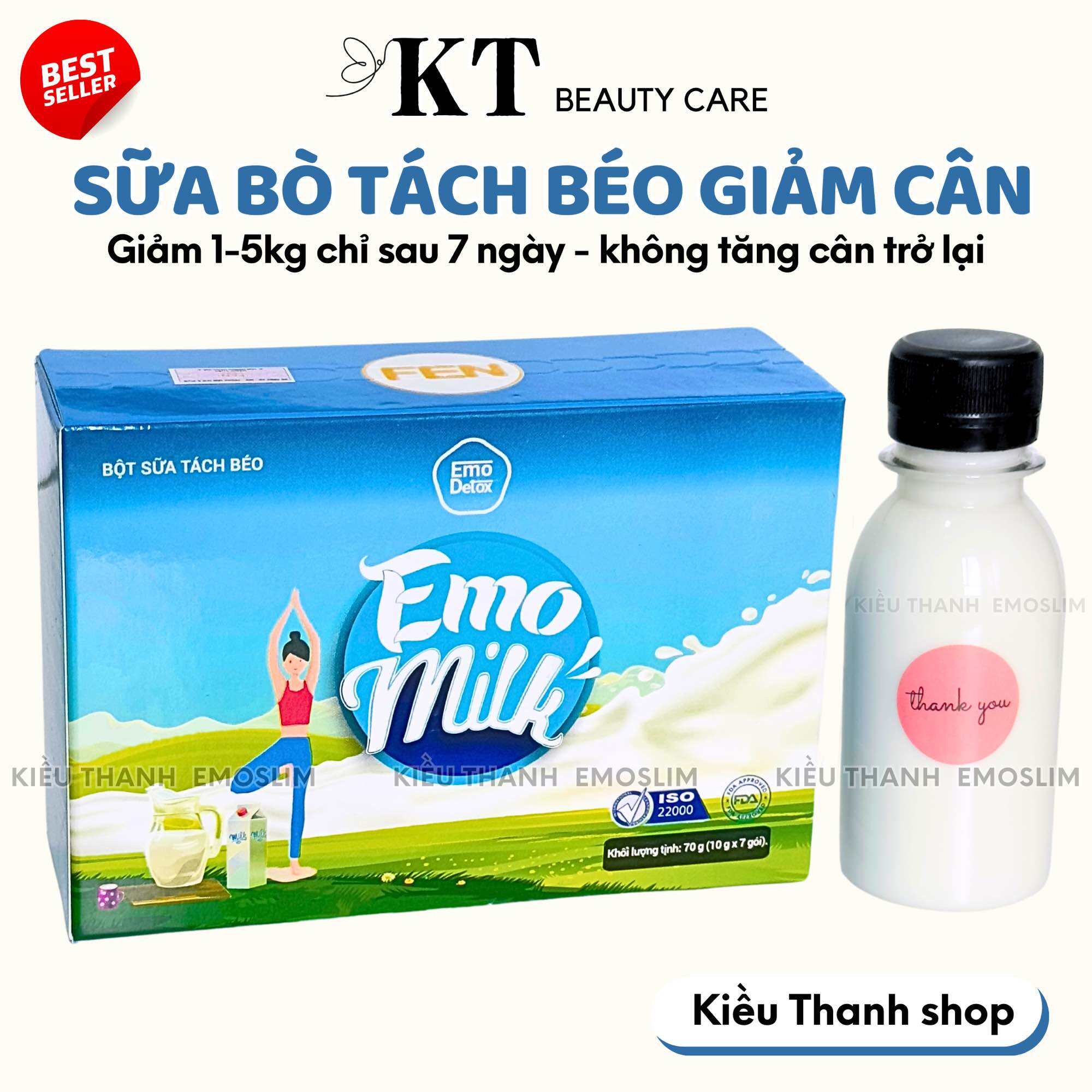 FREESHIP MAX Emo Detox SỮA TÁCH BÉO EMOSLIM GIẢM CÂN EMO MILK CHÍNH HÃNG Freeship sữa tách béo giảm 