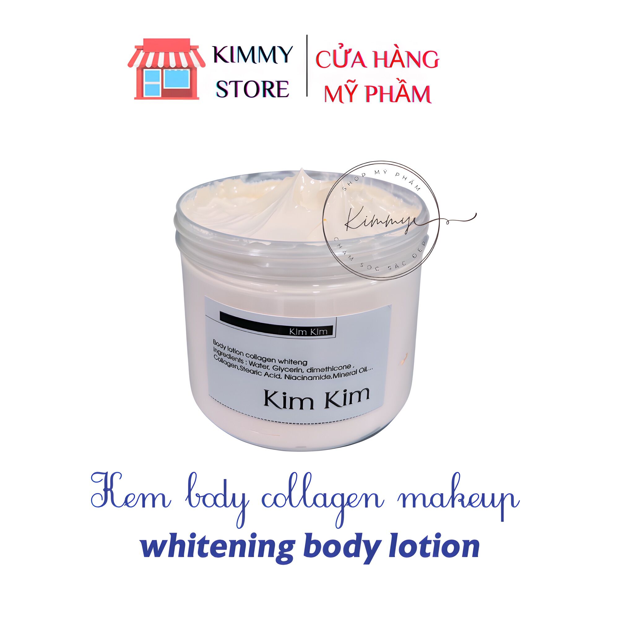 Lẻ hộp 500g kem body collagen makeup kháng nước