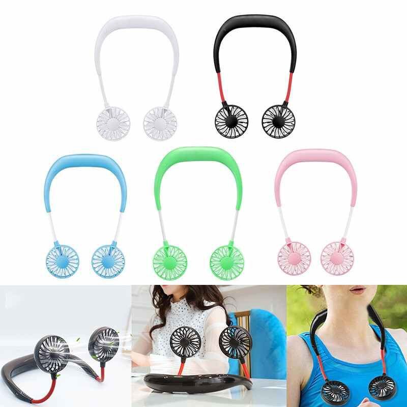 Quạt mini đeo cổ 3 cấp độ có sạc bin