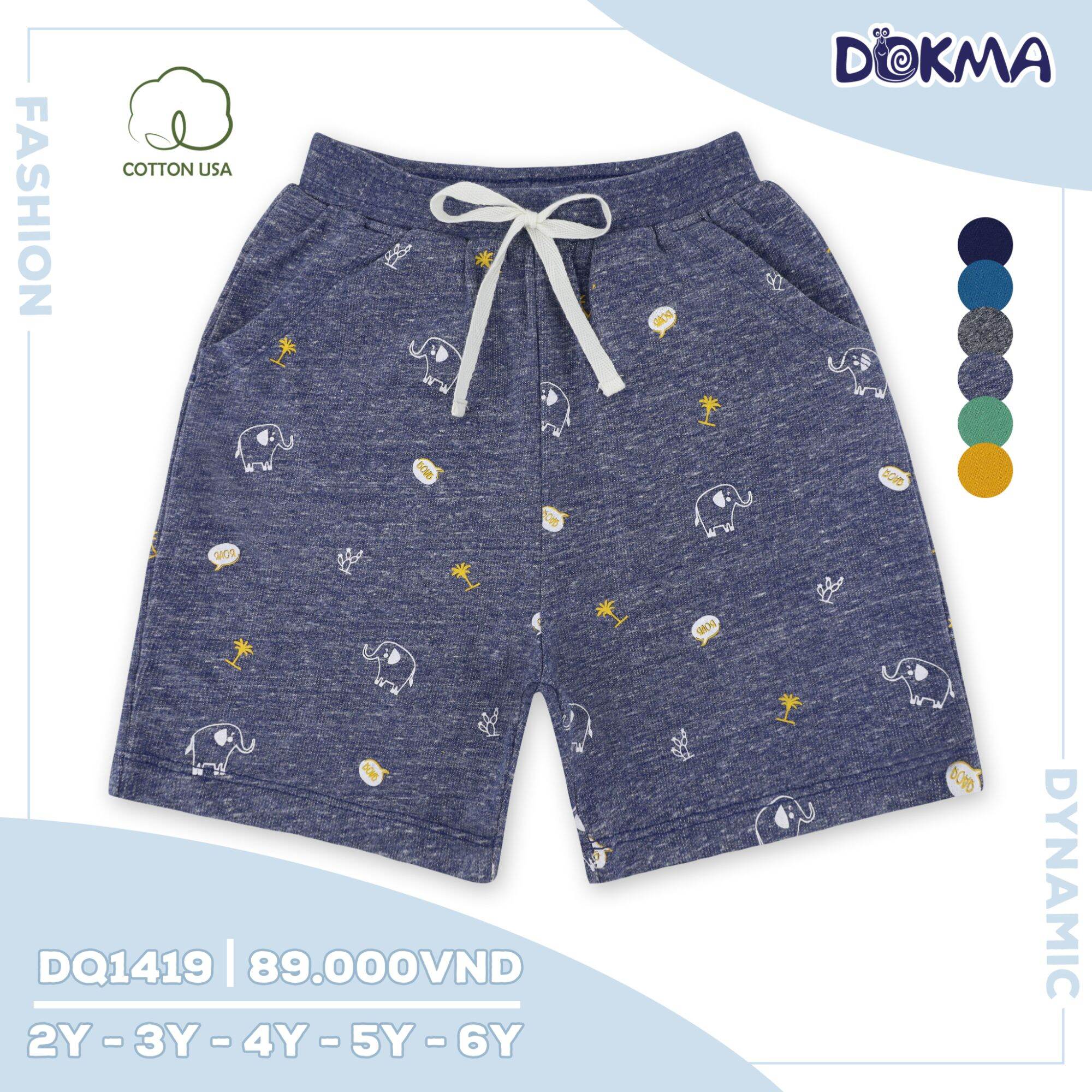 Quần short da cá bé trai Dokma 2-6T