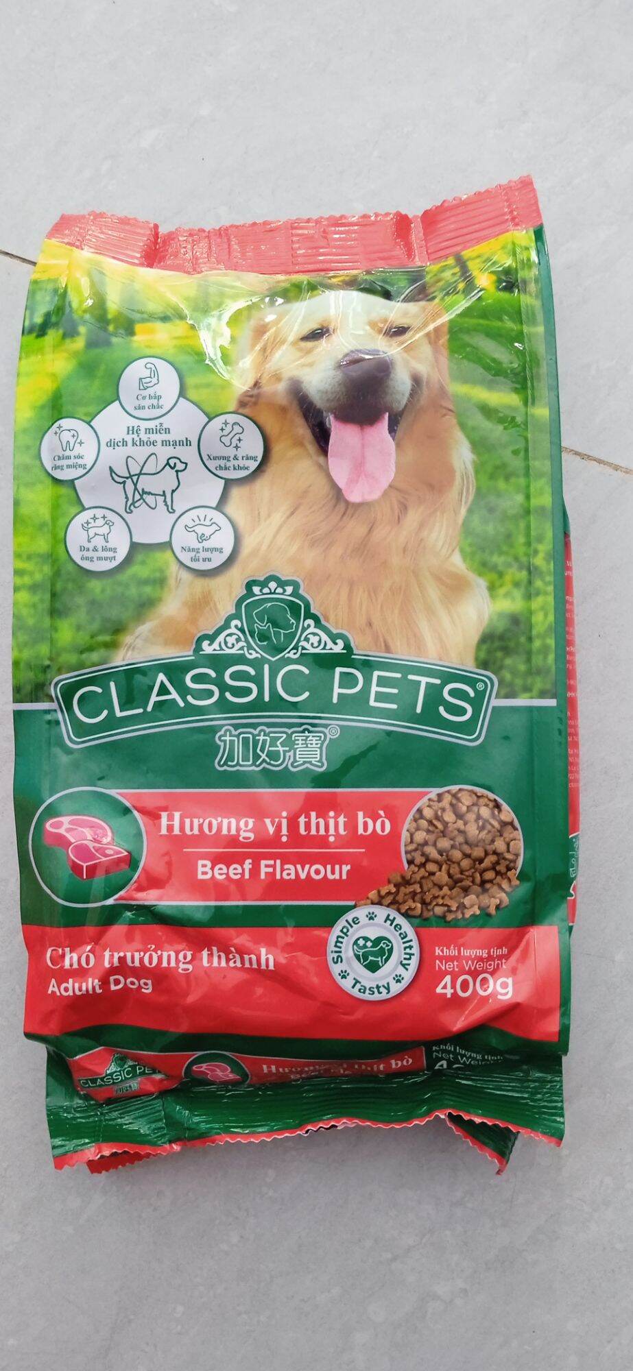 Thức ăn cho chó trưởng thành CLASSIC PETS 400g vị thịt bò thumbnail