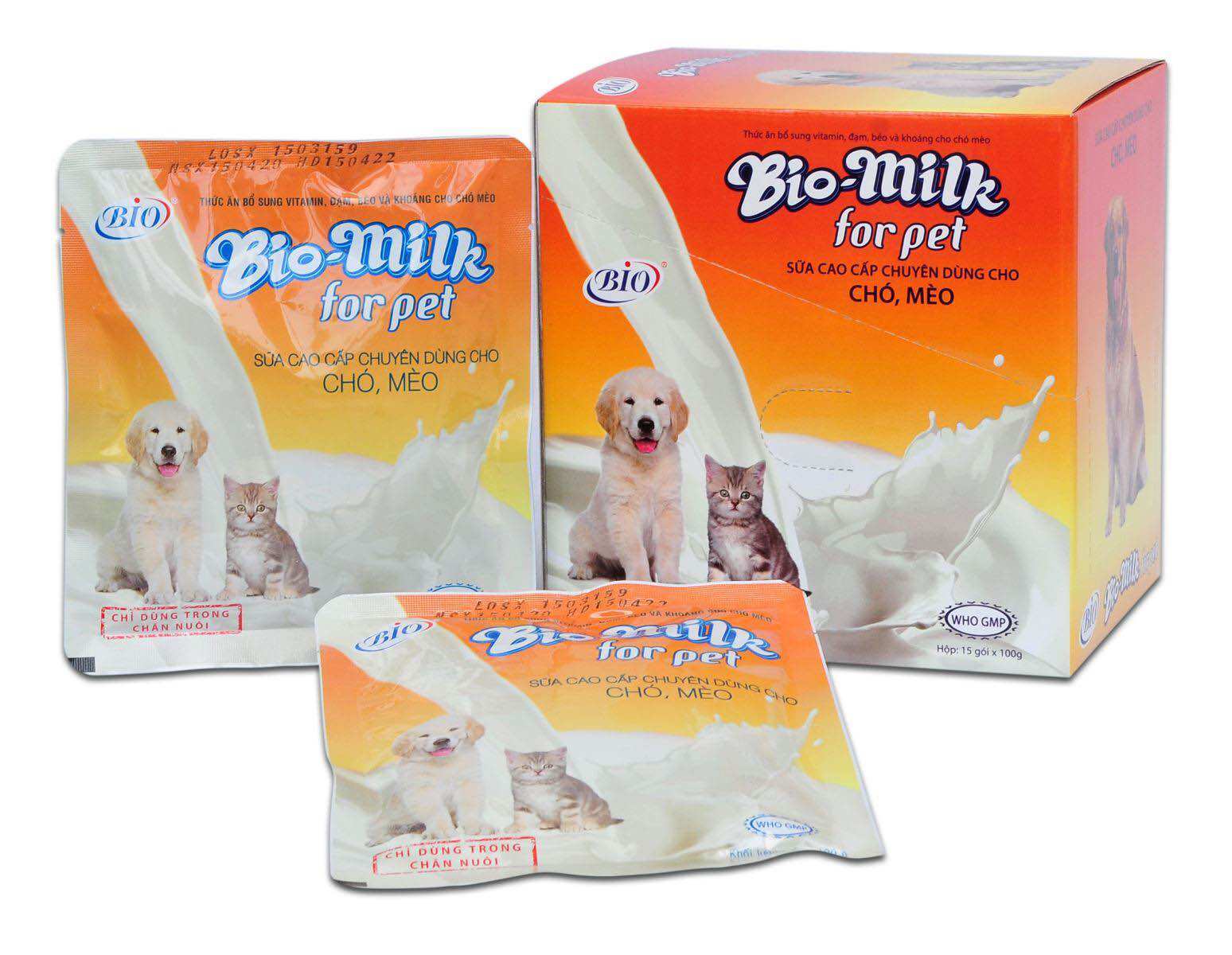 Sữa cho chó mèo bio milk gói 100g - sữa dinh dưỡng cho chó mèo