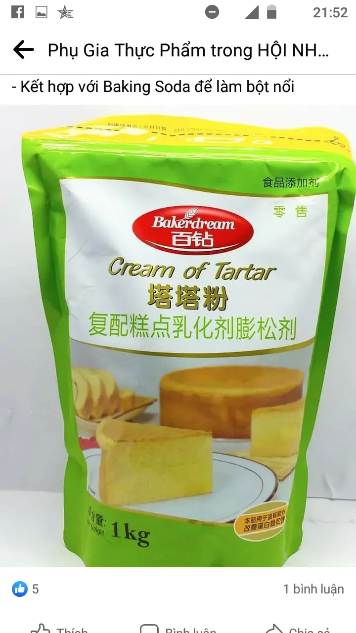 Bột đánh tách tròng cream of tartar