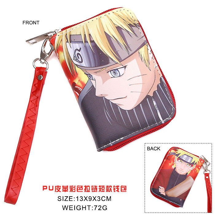 Naruto Naruto Wallet Student Wallet Anime Peripheral Naruto Kakashi Color Zipper Wallet Card Holder