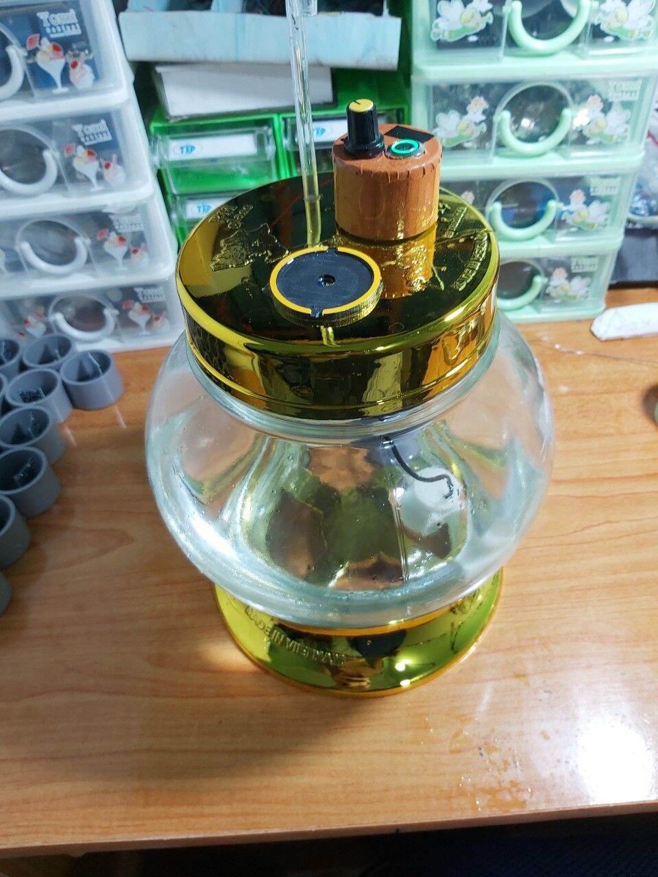 Bình ăn nhâu cảm biến từ có công tắc phụ thủy tinh 2.7l