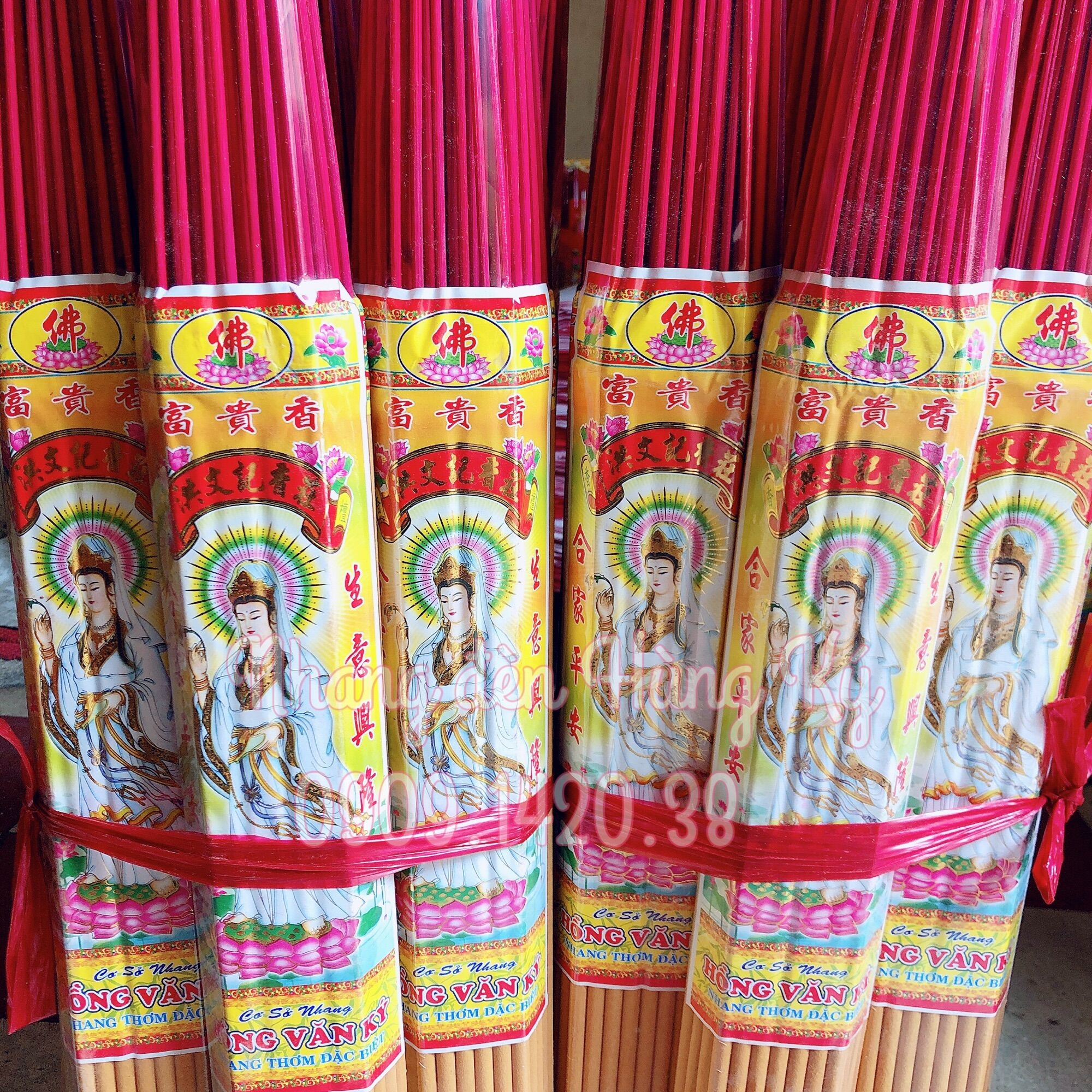 Nhang đũa (xào) thơm hiệu phật bà 6 tấc khoảng 64cây