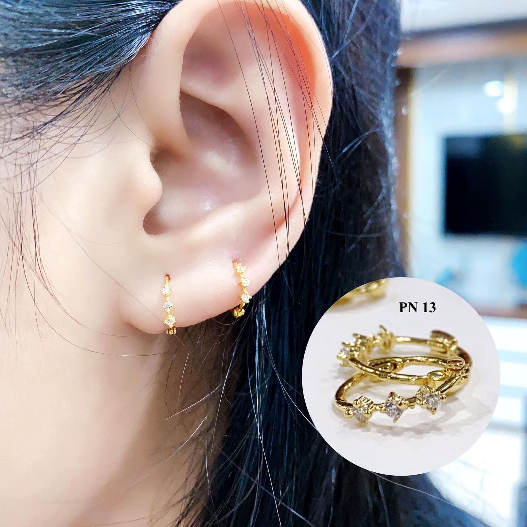 Siêu phẩm bông vàng tây đeo sát tai người lớn trẻ em đeo đều xinh