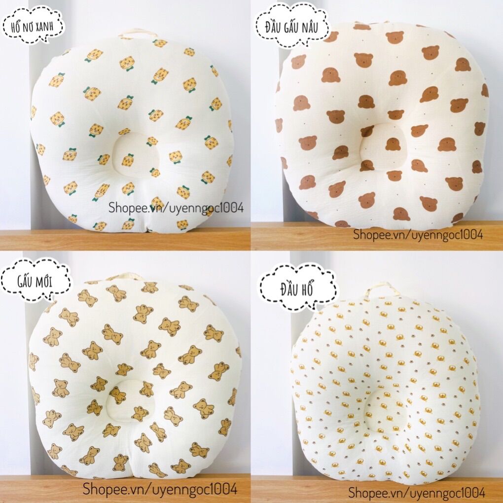 Gối chống trào ngược cho bé vải xô muslin cao cấp, mềm mại, thoáng mát