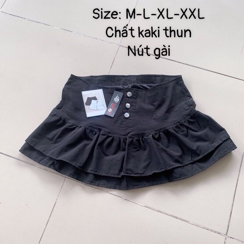 (SHOP TÁO ĐỎ BIGSIZE 50kg đến 90kg) chân váy kaki thun gài nút