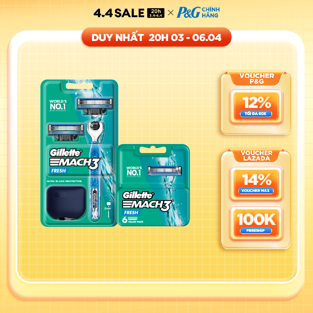 Bộ Dao Cạo Nam GILLETTE Mach3 Fresh