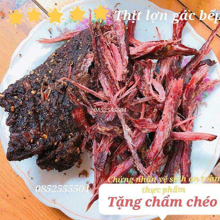 Thịt lợn mán gác bếp - Đặc sản Tây Bắc [LỢN ĐEN] Chuẩn VSATTP |Tặng chẩm chéo, 500gram
